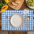 thumbnail image 4 of Blue Placemats Set of 6, Country French Rustic Buffalo Plaid Modern Art Placemats for Dining Table, Place Mats for Kitchen Tabletop, Waterproof Wipeable Dining Table Mats Set, 4 of 9