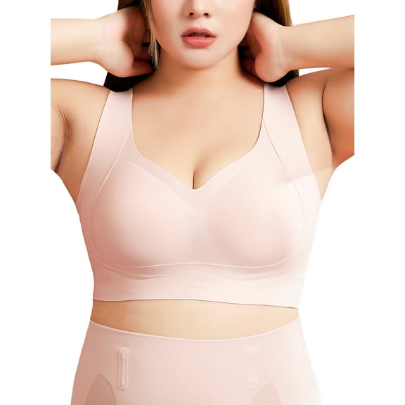 POSESHE Women's Wireless Full Coverage Support Seamless Bra, Great For Large Breast
