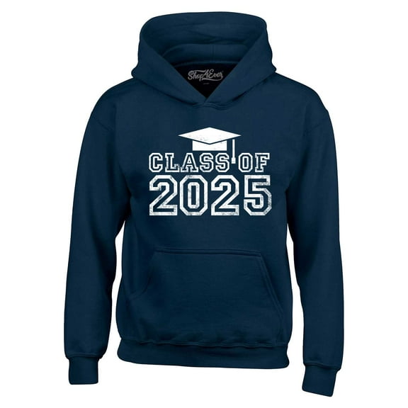 Shop4Ever Men's Class of 2025 Graduation Hooded Sweatshirt Hoodie X-Large Navy
