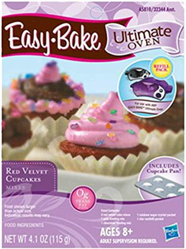 Easy Bake Oven Easy Bake Ultimate Oven Baking Bundle Baking Star Edition Larger Size 13.8 Oz Easy Bake 3-Pack Refill Mixes Pizza, Pretzel and Red Velvet Cup Cakes + Designer decorating kit 
