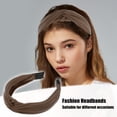 thumbnail image 2 of Diadema de Satén Anudado para mujeres Marrón Oscuro 1.2 ancho, 2 of 7