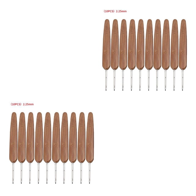 Wosthever 10 Uds ganchos de ganchillo mango de bambú agujas de coser herramientas de bordado de punto, cabezas dobles, 0,5mm Type1 NO1