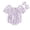 Purple, variant on Newborn Baby Girls Summer Clothes Smocked Bubble Rompers Floral Print Ruched Puff Sleeve Bodysuits Playsuit Infant Baby Girl Jumpsuits with Headband