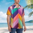thumbnail image 5 of Colored Line Hawaiian Shirts For Men, Summer Short-Sleeve Relaxed-Fit Button-Down Shirts Xx-Large, 5 of 9