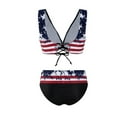 thumbnail image 2 of Defitshape Women's 2 Piece Bikini Swimming Bathing Suit High Waisted Bikini Beach V Neck Slimming Cheeky Summer Soft Swimsuit Style1 Medium, 2 of 3
