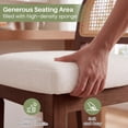 thumbnail image 3 of MOONMISS 26" Rattan Bar Stools Set of 2, Farmhouse Chenille Upholstered Counter Height Stools with Cane Woven Back for Kitchen Island, Walnut Brown, 3 of 6