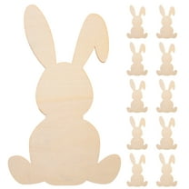 10 Pcs Bunny Cut Out Rabbit Shaped Wood Chips Easter Crafts Baby Child