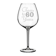 Wine Glass Goblet Cheers To 60 Years Anniversary 60th Birthday (20oz Jumbo)