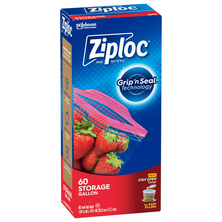 Ziploc Easy To Open Quart Storage Bag Case