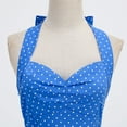 thumbnail image 5 of YYDGH Women's 50s 60s Vintage Dress Halter Polka Dot Cocktail Corset Dress Prom Tea Party Wedding A Line Swing Dress for Women Blue XL, 5 of 8