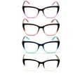 thumbnail image 3 of 4 Pairs Women Oversized Translucent 2-Tone Cateye Reading Glasses - Spring Hinge Reader DR09 +1.00, 3 of 5