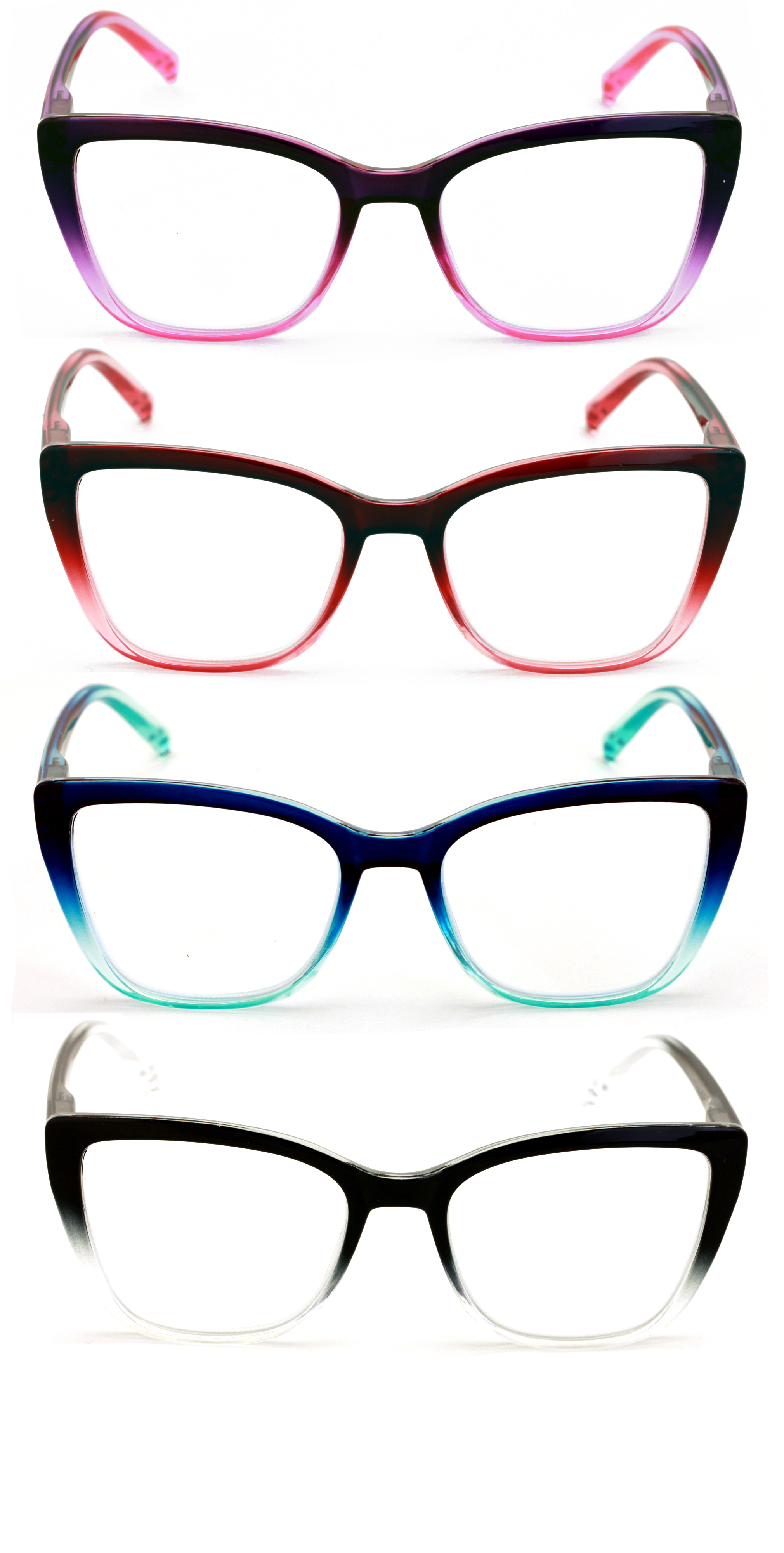Cat Eye Fashion Reading Glasses For Women – Spring Hinge, Polycarbonate Lenses, All Powers