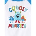 thumbnail image 3 of The Children's Place Baby & Toddler Boys Short Sleeve Cuddly Monster PJs, Sizes NB-6T, 3 of 4