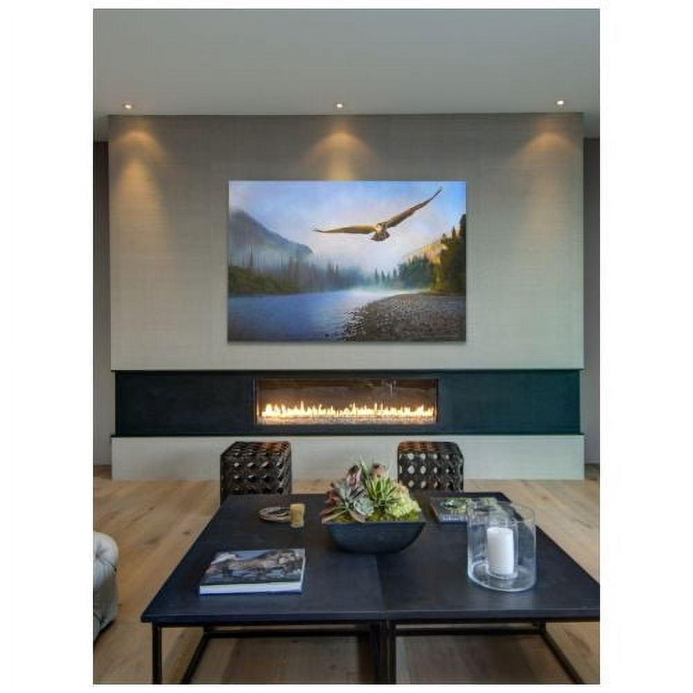 "Foggy River Osprey" Painting Print on Wrapped Canvas