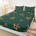 thumbnail image 3 of Castle Fairy Abstract Stars Print Bed Sheets,Vintage Cheetah Print King Sheets, 3 of 7
