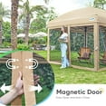 thumbnail image 4 of Quictent 10'x10' Pop up Canopy Tent with Netting, One Person Instant Setup Screen House Room Tent Screened- 4 Magnetic Doors Waterproof (Khaki), 4 of 7