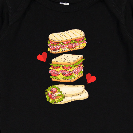 Inktastic Sandwich Lover Deli Food Baby Romper Coveralls