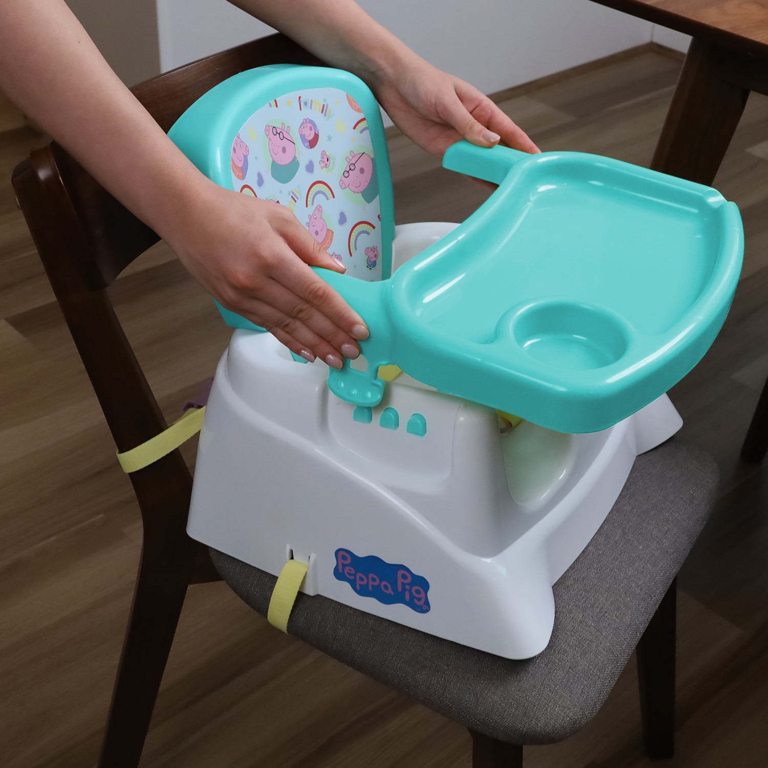 Peppa Pig Booster Seat with Adjustable Tray, Cup Holder and Safety Straps, Children Ages 1 and up