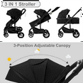 thumbnail image 3 of AILEEKISS 3-in-1 Convertible Baby Stroller with Big Seat and Adjustable Canopy, 24 Pound, Black, 3 of 10