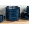 thumbnail image 5 of 10 Strawberry Street Wazee Matte 16 Piece Coupe Dinnerware Set, Midnight Blue, 5 of 9