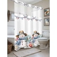 thumbnail image 4 of Christmas Winter Snowman Starfish No Hooks Shower Curtain with Snap in Fabric Liner Set, Ocean Conch Coral on White Shower Curtains Waterproof Bathroom Curtain with See Through Top Window, 60x72 Inch, 4 of 6