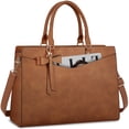 thumbnail image 1 of Bolsa para portátil RAINSMORE de piel sintética impermeable de 15.6 pulgadas para mujer, 1 of 8