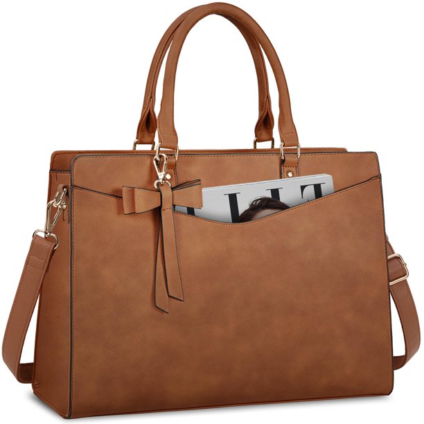 Bolsa para portátil RAINSMORE de piel sintética impermeable de 15.6 pulgadas para mujer
