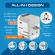 thumbnail image 3 of Adaptador de viaje Ceptics, enchufe universal 6 en 1 con 2 USB-A y 3 USB-C, 3 of 9