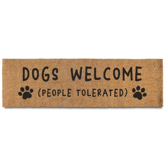 MAINEVENT Dogs Welcome People Tolerated Outdoor Welcome Mat for Outside 50x15 Inch Long