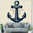 thumbnail image 4 of GOSMITH Coastal Sailing Blue CompassAnchorSailboatNavigation Pattern Ocean Theme Nautical Beach Decorative Tapestry Painting, 4 of 6