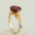 thumbnail image 3 of KIRAN FINE JEWEL Round Red Garnet Solitaire Ring Yellow Gold Plated 925 Sterling Silver Women Gemstone Statement Jewelry Gift For Her, 3 of 5