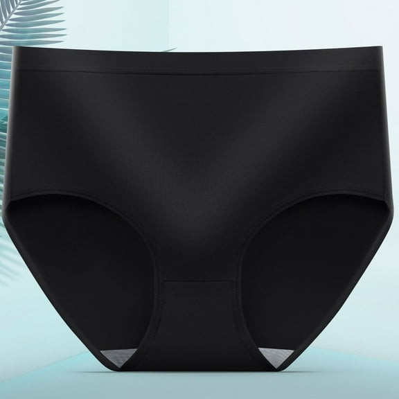 Black Women's Panties Women's Cotton Underwear High Waist Stretch Briefs Soft Underpants Breathable Ladies