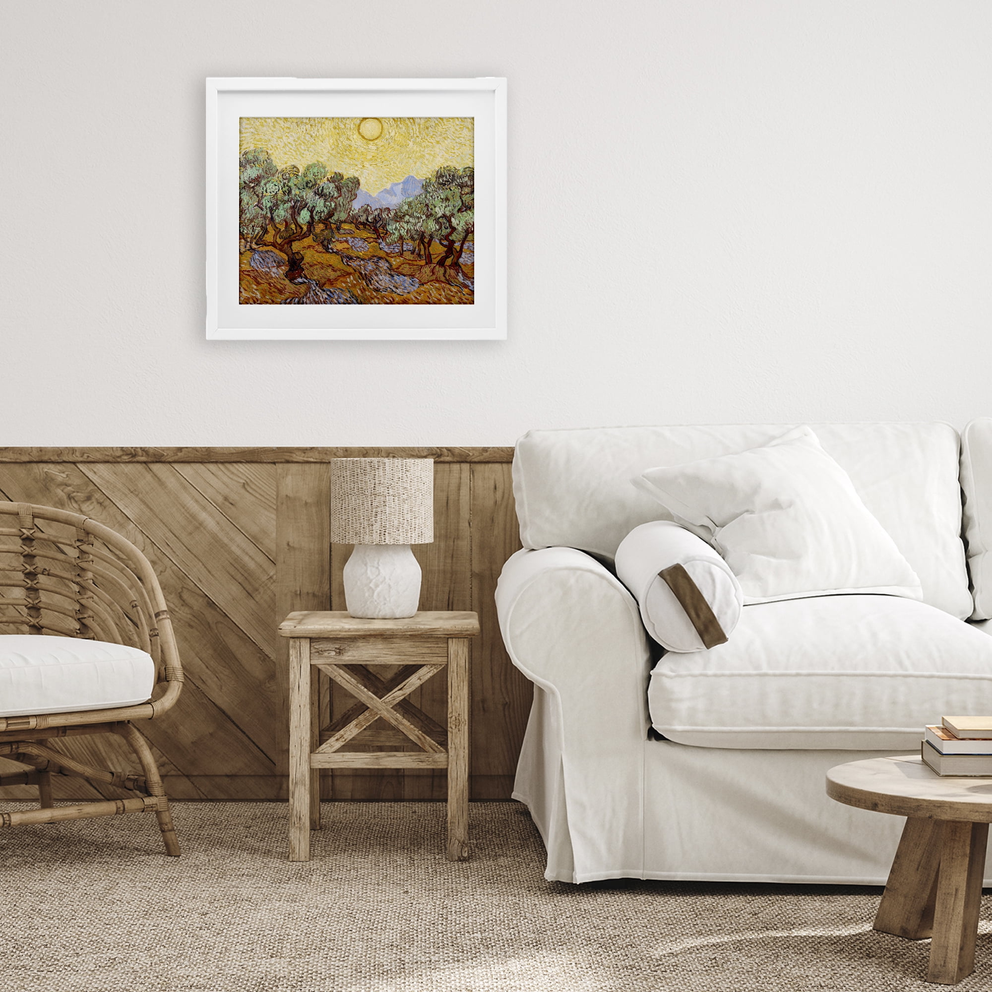 Stupell Industries Olive Trees Van Gogh White Framed Print Under Glass, design by Vincent Van Gogh
