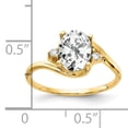 thumbnail image 2 of Primal Gold 14 Karat Yellow Gold 8x6mm Oval Cubic Zirconia and Diamond Ring, 2 of 4