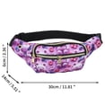 thumbnail image 3 of Unique Bargains 1 Pc Fanny Pack Bears Print Waist Bag Purple, 3 of 6