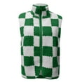 thumbnail image 4 of Cnbwig Womens Jackets Casual Coats Loose Square Checkered Zipper Cardigan Vest Warm Sleeveless Retro Coat Thick Winter Wear Coat Trendy Streetwear Outerwear A-Green S, 4 of 5