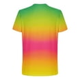 thumbnail image 4 of HOMADLES Short Sleeve T Shirt for Men Gradient Crewneck Color Block, T Shirt Hot Pink 3XL, 4 of 5