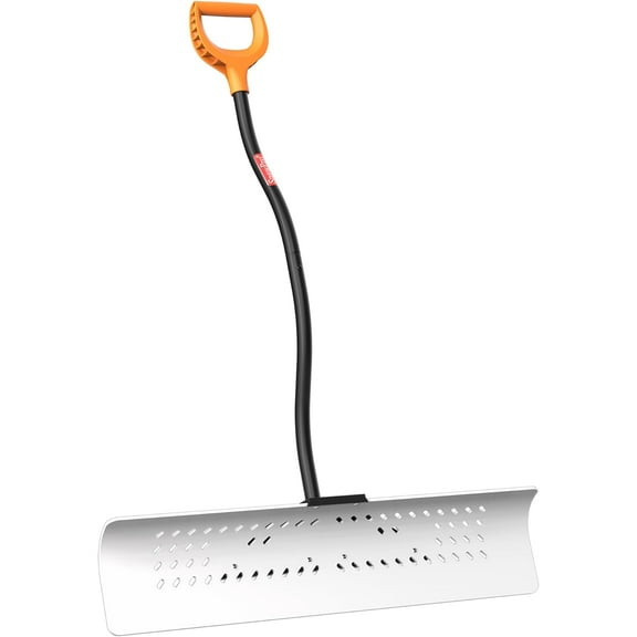 36 Inch Heavy Duty Snow Pusher, Extra Wide Snow Shovel for Driveway, Sidewalk, Patio, Deck & Doorway Snow Removal, Ergonomic Back Saver Snow Plow with UHMW-PE Blade, Non-Slip Grip Handle