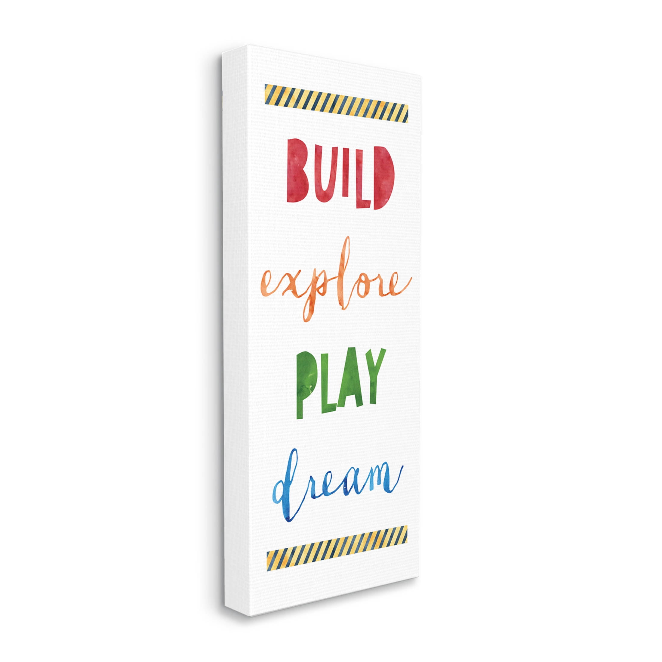 Stupell Industries Build Explore Play Dream Graphic Art Gallery Wrapped Canvas Print Wall Art, Design by Jennifer McCulley