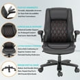 thumbnail image 4 of Ninecer Big and Tall Office Chair 400lbs, High Back Executive Computer Desk Chair with PU Leather, Ergonomic Swivel Chair with Adjustable Height, Rocking Function and Padded Flip-up Armrests, Black, 4 of 8