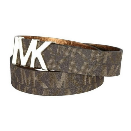 Best Michael Kors Signature Logo Belt with MK Logo Plaque Brown - Extra Large deal
