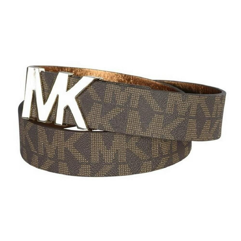 Michael Kors - Michael Kors Signature Logo Belt with MK Logo Plaque ...