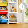 thumbnail image 6 of Homfa Kids Toy Storage Organizer Shelf with 8 Cube Storage Bins, White Kids Bookcase, Wood Toy Boxes for Playroom, White/ Primary, 6 of 7