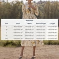 thumbnail image 3 of Sokhug Dresses for Women Midi Dresses V Neck Puff Long Sleeve Print A-Line Vintage Dresses, 3 of 9