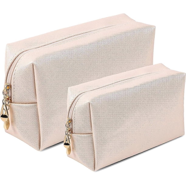 2pcs Makeup Bag Small Travel Cosmetic Bags PU Leather Makeup Pouch Small Toiletry Bags