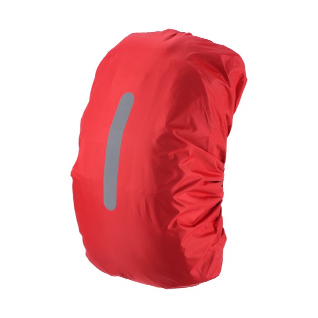Unique Bargains 30-40L Waterproof Backpack Rain Cover with Vertical Reflective Strap, S, Red