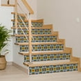 thumbnail image 4 of Mi Alma Blue/Yellow Floral Retro Peel & Stick Tiles - Vinyl Backsplash 8x8, 4 of 11