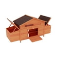 thumbnail image 6 of Noaman Large Wooden Chicken Coop Outdoor Hen House with 2 Nesting Boxes, 2 Doors, Leakproof Tray, Brick Red, 67.7x24.5x35 in, 6 of 11