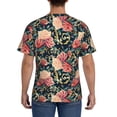 thumbnail image 3 of Vsdgher Rose Flowers Print Men's Dry Fit Mesh Athletic Shirts Moisture Wicking Tennis T-Shirt Tops, 3 of 9