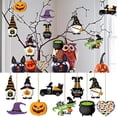 thumbnail image 2 of Halloween Wooden Hanging Ornaments Set with Colorful Gothic Cutouts and Ropes for Home and Party Decorations Tree Décor 30 Pcs Indoor Outdoor Halloween Crafts, 2 of 7